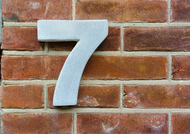 number seven on wall